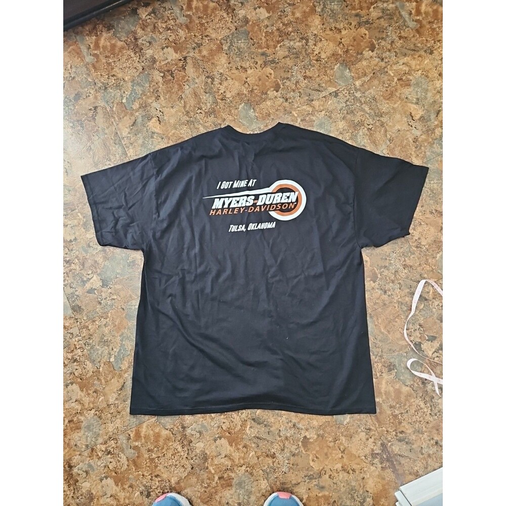 Harley Davidson Myers Duran Tulsa Oklahoma Graphic Shirt Black Size 2XL (B20)